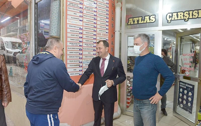 BAŞKAN YÜKSEL ATLAS PASAJI ESNAFINI ZİYARET ETTİ