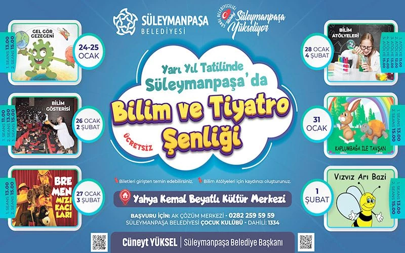 YARIYIL TATİLİ SÜLEYMANPAŞA BELEDİYESİ İLE DOLU DOLU GEÇECEK