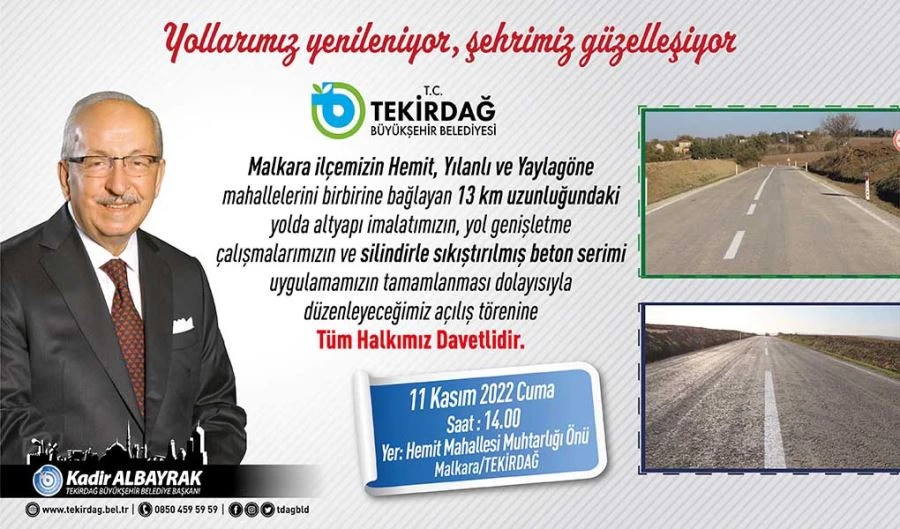 BÜYÜKŞEHİR BELEDİYESİ YOL YAPIM ÇALIŞMALARINA DEVAM EDİYOR