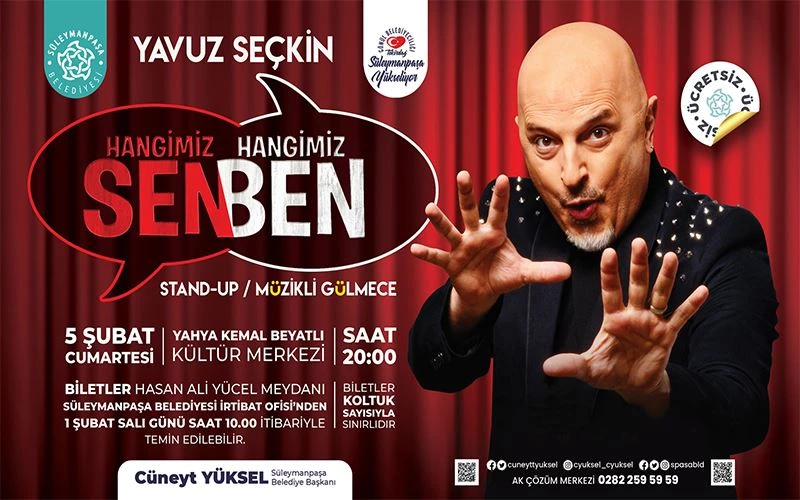 ÜNLÜ KOMEDYEN YAVUZ SEÇKİN TEKİRDAĞ’DA GELİYOR