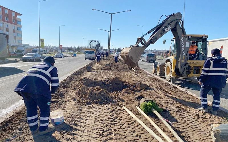 PARK BAHÇELER EKİPLERİ AĞAÇLANDIRMA VE PEYZAJ ÇALIŞMALARINI SÜRDÜRÜYOR