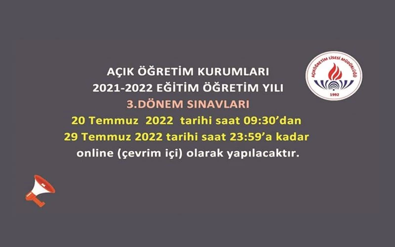 AÇIK ÖĞRETİMDE OKUYANLARA TEMMUZ AYINDA KAYIT YENİLEME HAKKI VERİLDİ