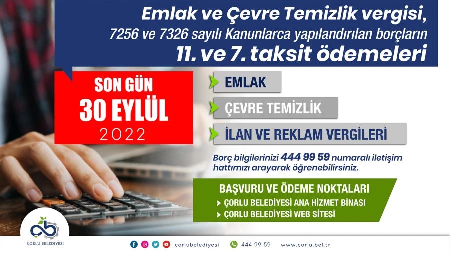 TAKSİT ÖDEMELERİNİZİ UNUTMAYIN: SON GÜN 30 EYLÜL