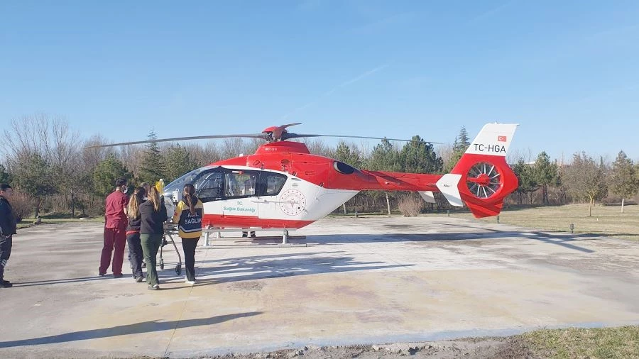  AMBULANS HELİKOPTER 6 AYLIK BEBEK İÇİN HAVALANDI