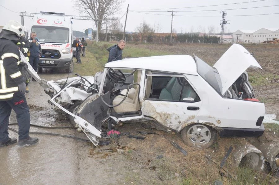 TEKİRDAĞ’DA OTOMOBİL TAKLA ATTI: 1 YARALI