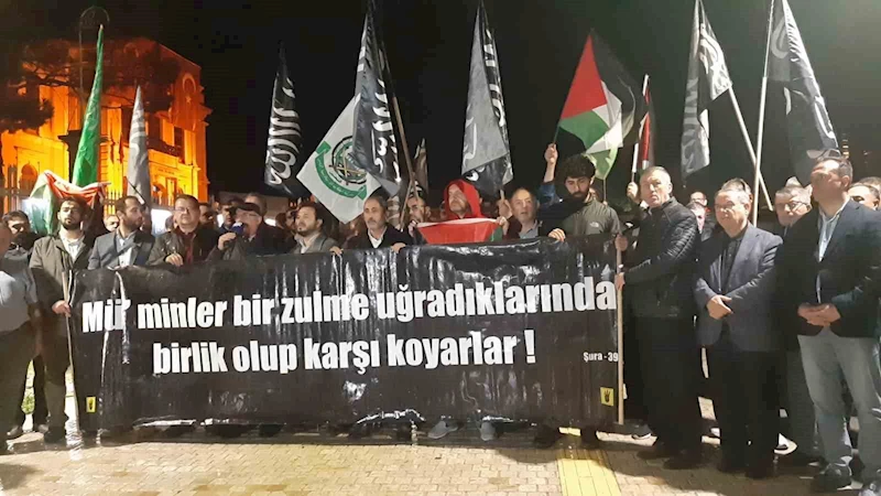 EDİRNE’DE İSRAİL’İN SALDIRILARI PROTESTO EDİLDİ