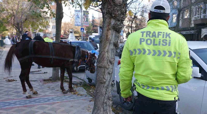 BAŞIBOŞ AT TRAFİĞİN ALTINI ÜSTÜNE GETİRDİ