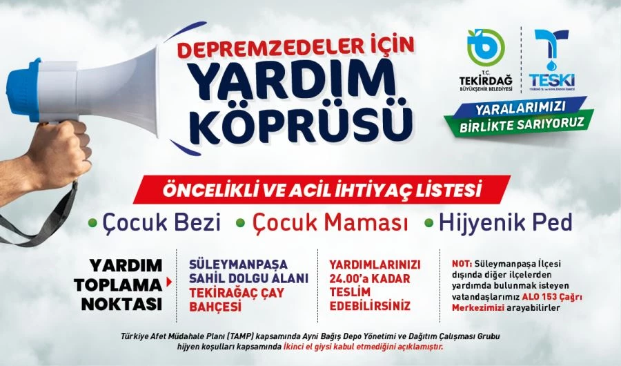 BÜYÜKŞEHİR BELEDİYESİ DEPREM BÖLGESİNE DESTEĞİNİ SÜRDÜRÜYOR