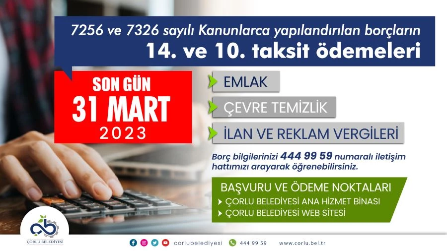 YAPILANDIRMA ÖDEMELERİNDE SON GÜN 31 MART