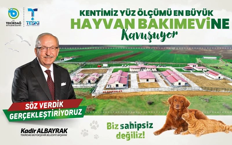 TEKİRDAĞ’DA SAHİPSİZ HAYVAN GEÇİCİ BAKIMEVİ HİZMETE AÇILIYOR