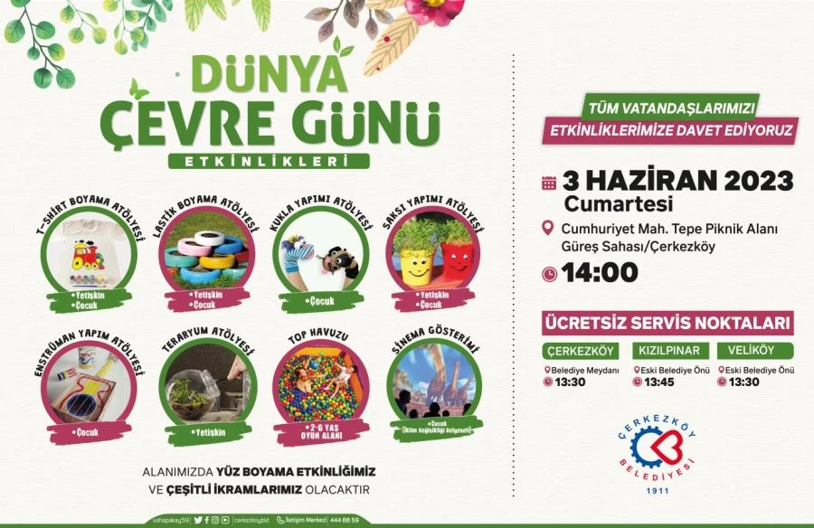 DÜNYA ÇEVRE GÜNÜ ÇERKEZKÖY’DE DE KUTLANACAK