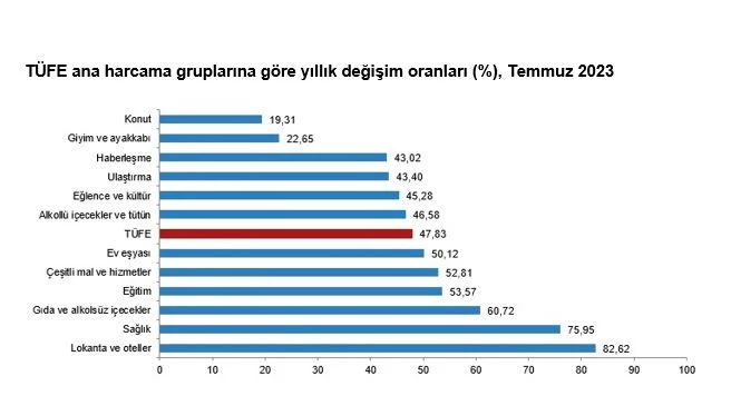 TÜFE AYLIK YÜZDE 9 YILLIK YÜZDE 47