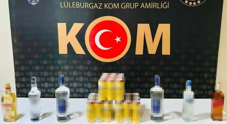 33 ŞİŞE  GÜMRÜK KAÇAĞI İÇKİ ELE GEÇİRİLDİ