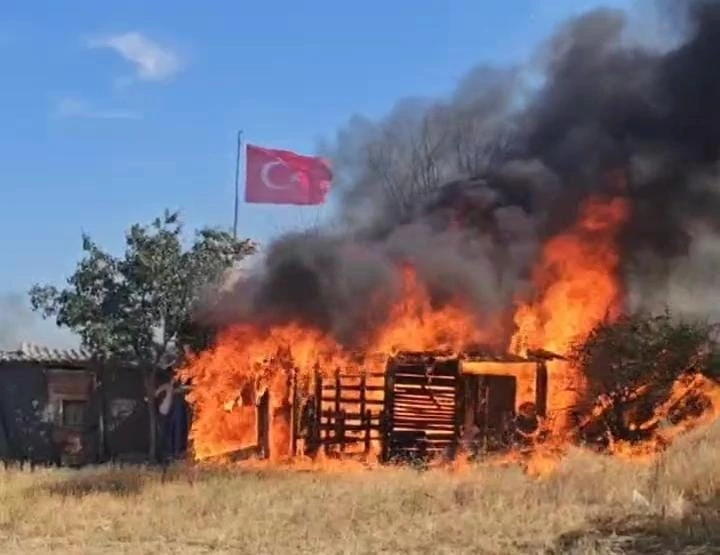 YİNE YANGIN: BU KEZ AĞIL DA TARIM ARAZİLERİYLE BİRLİKTE YANDI!