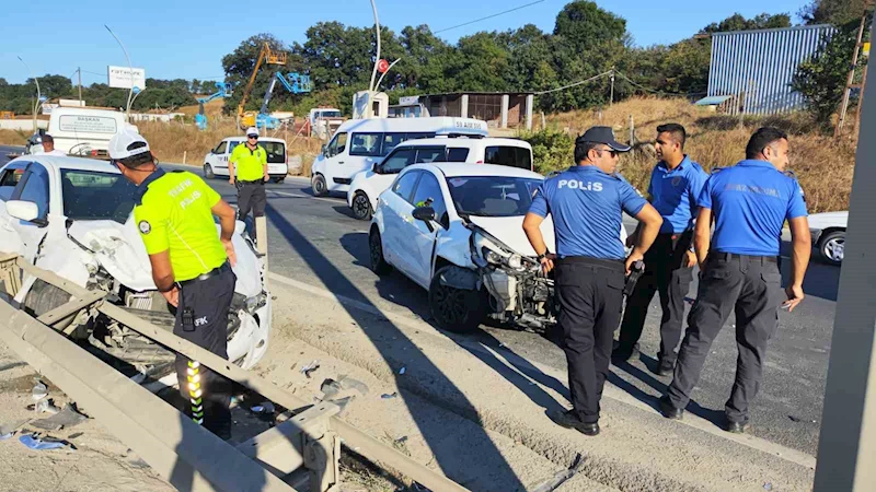 MAKAS ATAN KAMYON KAZAYA SEBEP OLDU: 2 YARALI