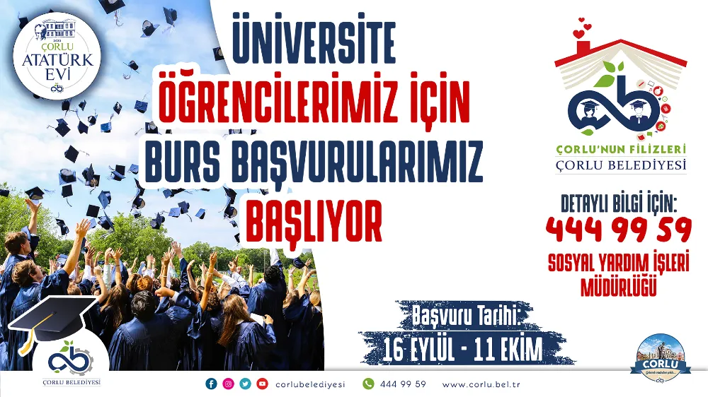 ÇORLU´NUN FİLİZLERİ BURS BAŞVURULARI BAŞLIYOR