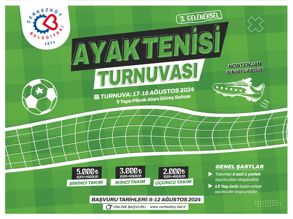 AYAK TENİSİ TURNUVASI KAYITLARI BAŞLIYOR