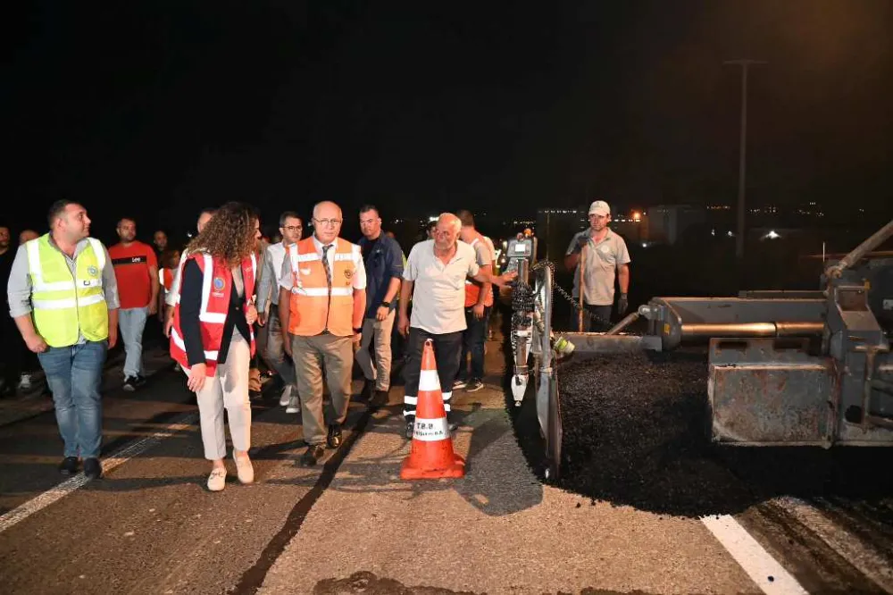 CANDAN BAŞKAN, ASFALT ÇALIŞMASINI YERİNDE İNCELEDİ