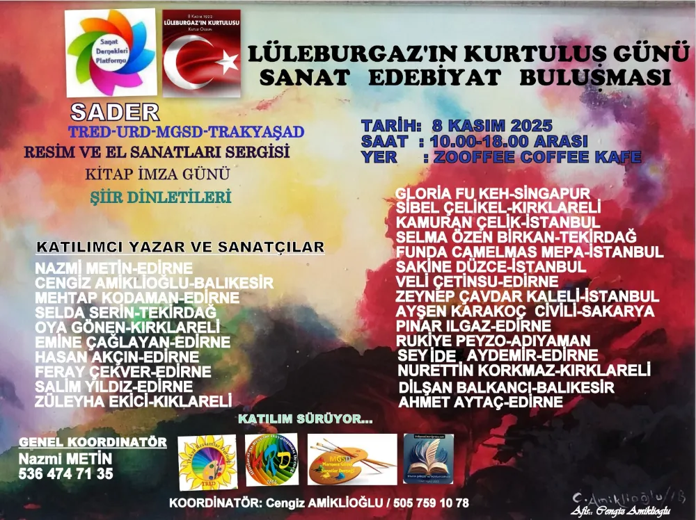 LÜLEBURGAZ’DA KURTULUŞ GÜNÜ’NDE SANAT VE EDEBİYAT ŞÖLENİ