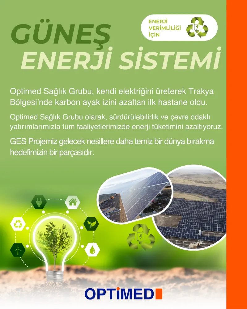 OPTİMED GÜNEŞ ENERJİ SİSTEMİNİ FAALİYETE GEÇİRDİ