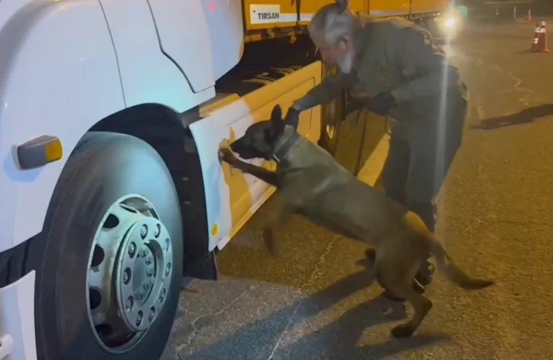 TIRDAKİ 5,5 KİLOGRAM UYUŞTURUCUYU ’VİVA’ BULDU