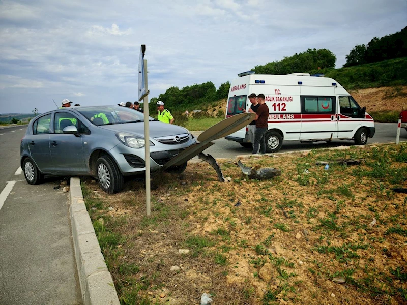 TEKİRDAĞ’DA ARAÇLAR ÇARPIŞTI; 1 YARALI