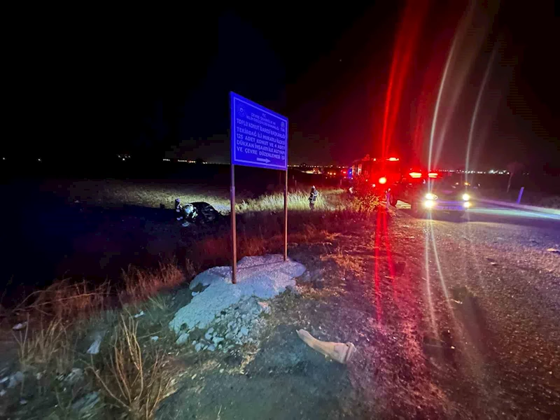 MURATLI’DA KORKUTAN KAZA: BİR ARAÇ ALEV ALDI