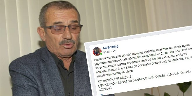 BOZDAĞ: HALKBANKASI KREDİ VERECEK