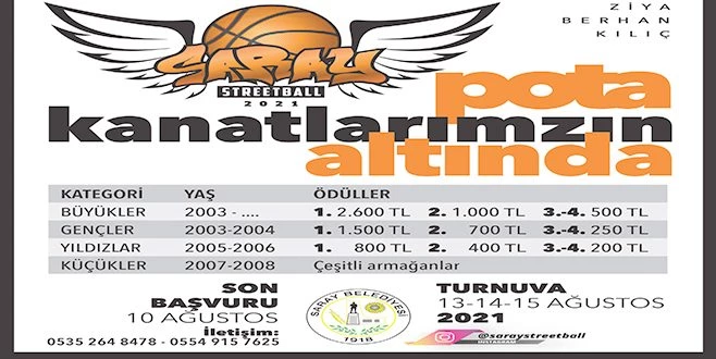 ZİYA BERHAN KILIÇ SARAY STREETBALL TURNUVASI BAŞLIYOR