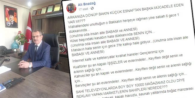 ALİ BOZDAĞ`DAN KÜÇÜK ESNAFI DUYGULANDIRAN PAYLAŞIM!