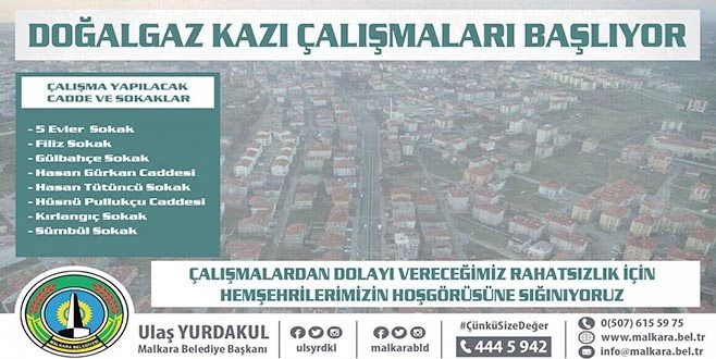 DOĞALGAZ KAZI ÇALIŞMALARI BAŞLIYOR