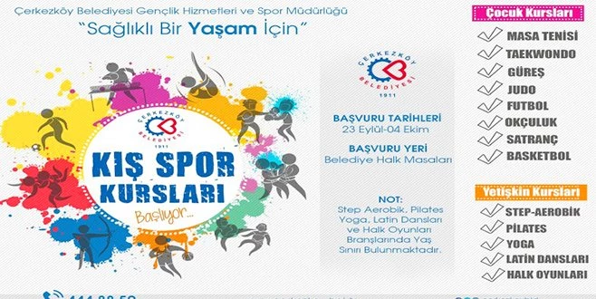 1. KIŞ SPOR KURSLARI KAYITLARI BAŞLIYOR