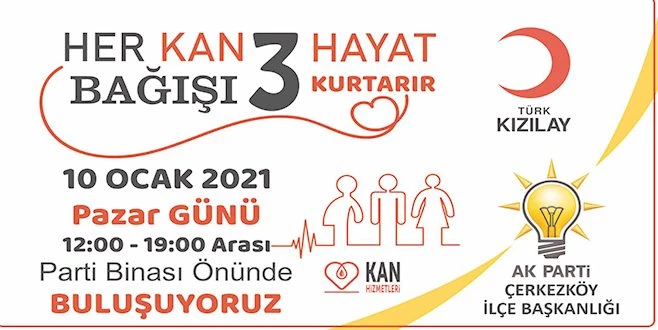 AK PARTİ ÇERKEZKÖY İLÇE BAŞKANI ÇETİNTAŞ?TAN KAN BAĞIŞI DAVETİ