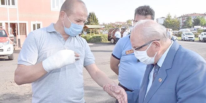 BAŞKAN ALBAYRAK?TAN İTFAİYE PERSONELİNE  GEÇMİŞ OLSUN ZİYARETİ