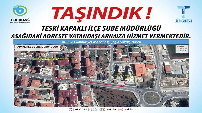 TESKİ KAPAKLI ŞUBE MÜDÜRLÜĞÜNDEN DUYURU