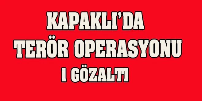 KAPAKLI?DA TERÖR OPERASYONU: 1 GÖZALTI