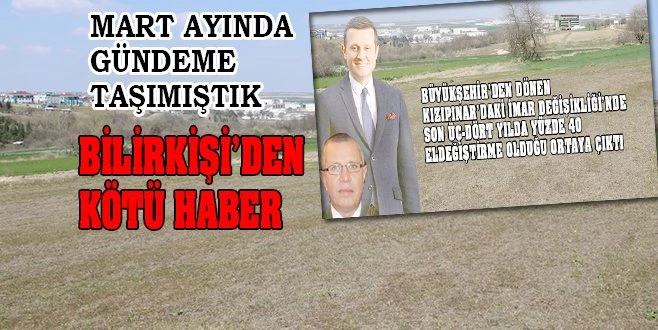 ÇERKEZKÖY BELEDİYESİ`NE 1/1000`DEN KÖTÜ HABER