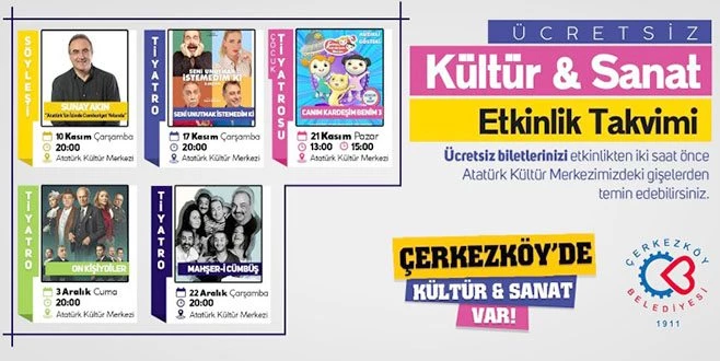 ÇERKEZKÖY`DE KÜLTÜR SANAT ETKİNLİKLERİ 