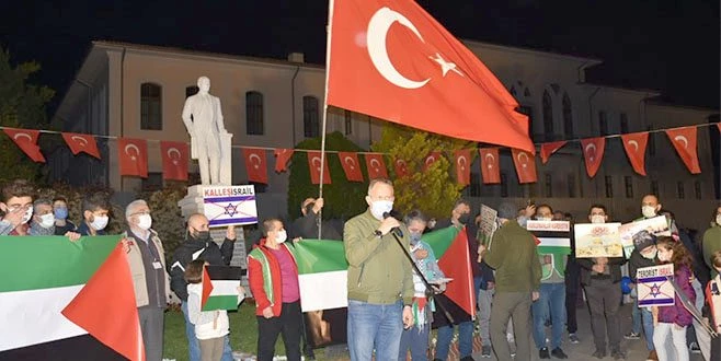 TEKİRDAĞ`DA İSRAİL PROTESTOSU...