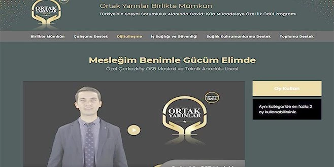 MESLEĞİM BENİMLE GÜCÜM ELİMDE PROJESİ FİNALE KALDI