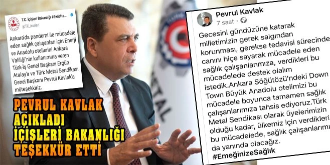 TÜRK METAL OTELİNİ SAĞLIK ÇALIŞANLARINA  AÇTI