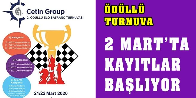 ÇETİN GROUP ÇERKEZKÖY ELO SATRANÇ TURNUVASI BAŞLIYOR