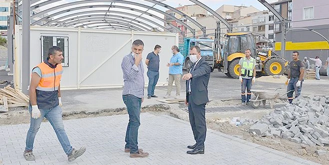 SÜLEYMANPAŞA?DA İNŞA EDİLEN MODERN KAPALI SEMT PAZARI, HIZLA YÜKSELİYOR