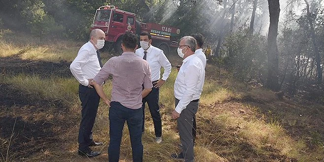 KORUDAĞ`DA ORMANLIK ALANDA ÇIKAN YANGIN KORKUTTU