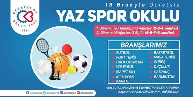 YAZ SPOR OKULU KAYITLARI BAŞLIYOR