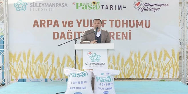 SÜLEYMANPAŞA BELEDİYESİNDEN 300 ÇİFTÇİYE YEM BİTKİSİ TOHUMU DESTEĞİ