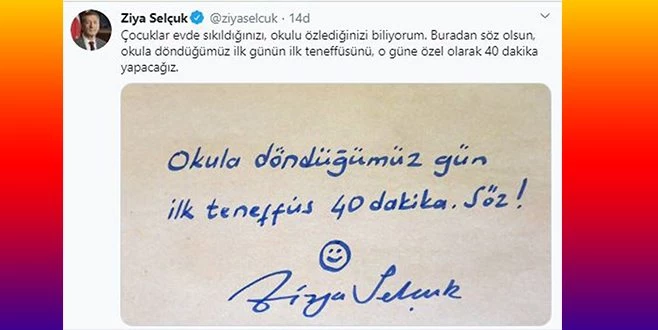 40 DAKİKA TENEFFÜS SÖZÜ VERDİ