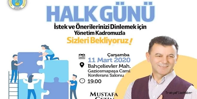 BAŞKAN ÇETİN HALK TOPLANTISI YAPACAK