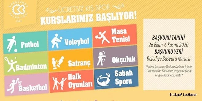 KIŞ SPOR KURSLARI KAYITLARI BAŞLIYOR