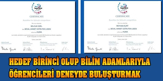 SEVAL AHMET ÇETİN FEN LİSESİ ÇERKEZKÖY`Ü DÜNYA`YA TAŞIDI